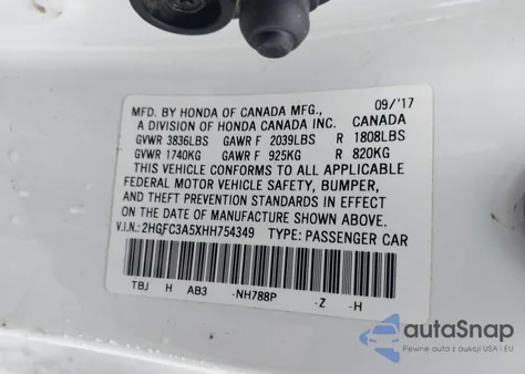 2017 Honda Civic Si из США, поврежденный, VIN 2HGFC3A5XHH754349